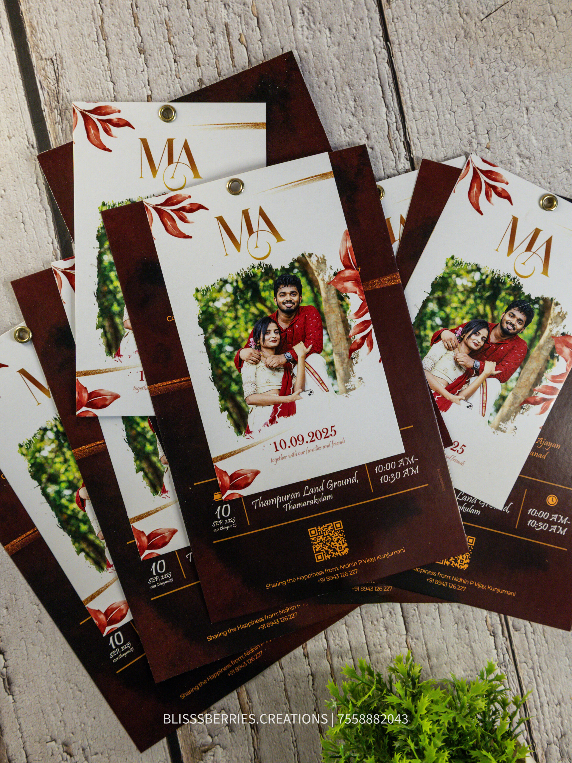 Photo Customizable 2-Layer Photo Wedding Invitation Card | Elegant Modern Design