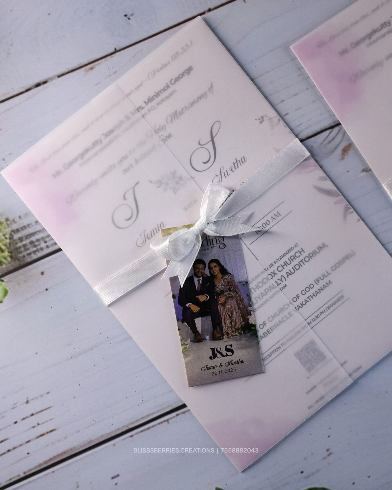 Premium Transparent Fold Card with Photo Tag