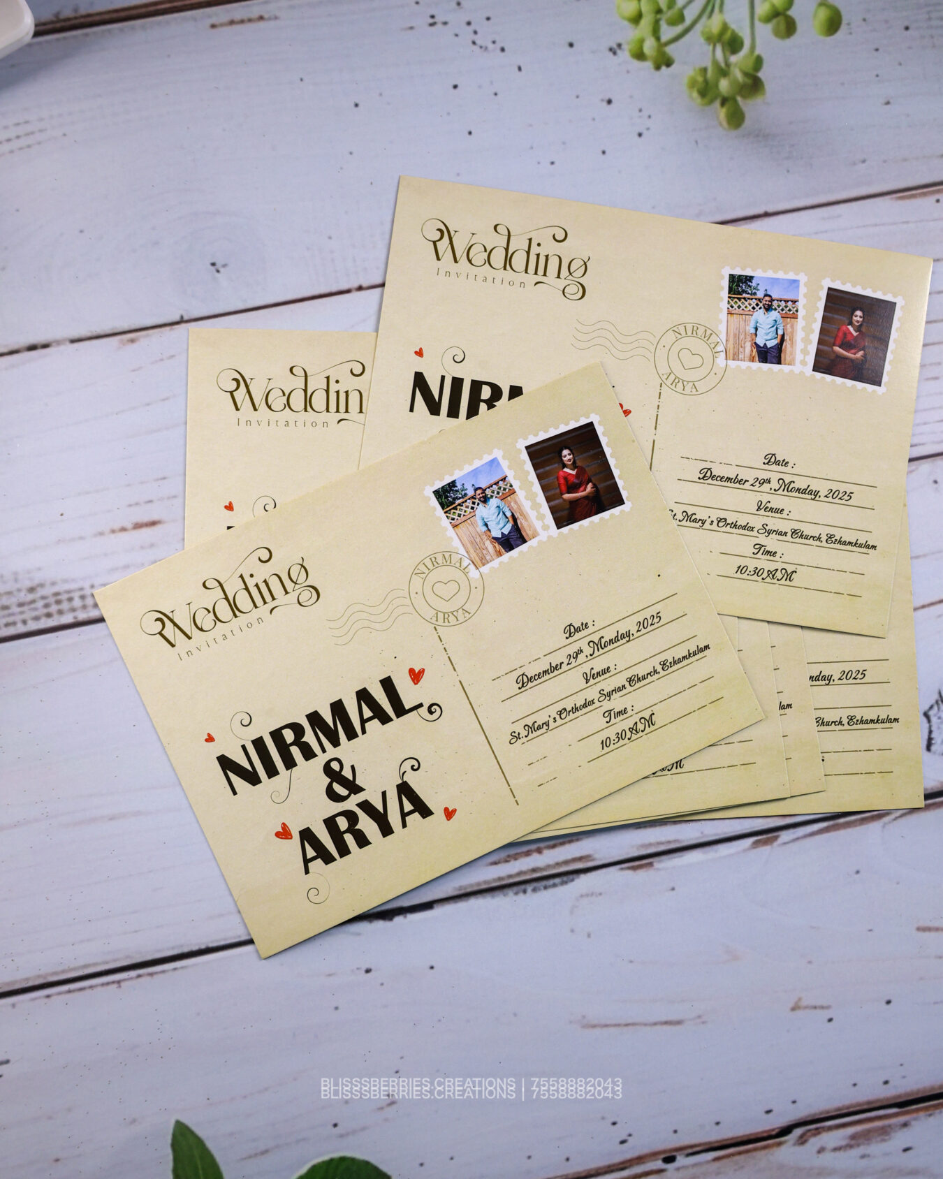 Forever Stamped Wedding Postcard Invite