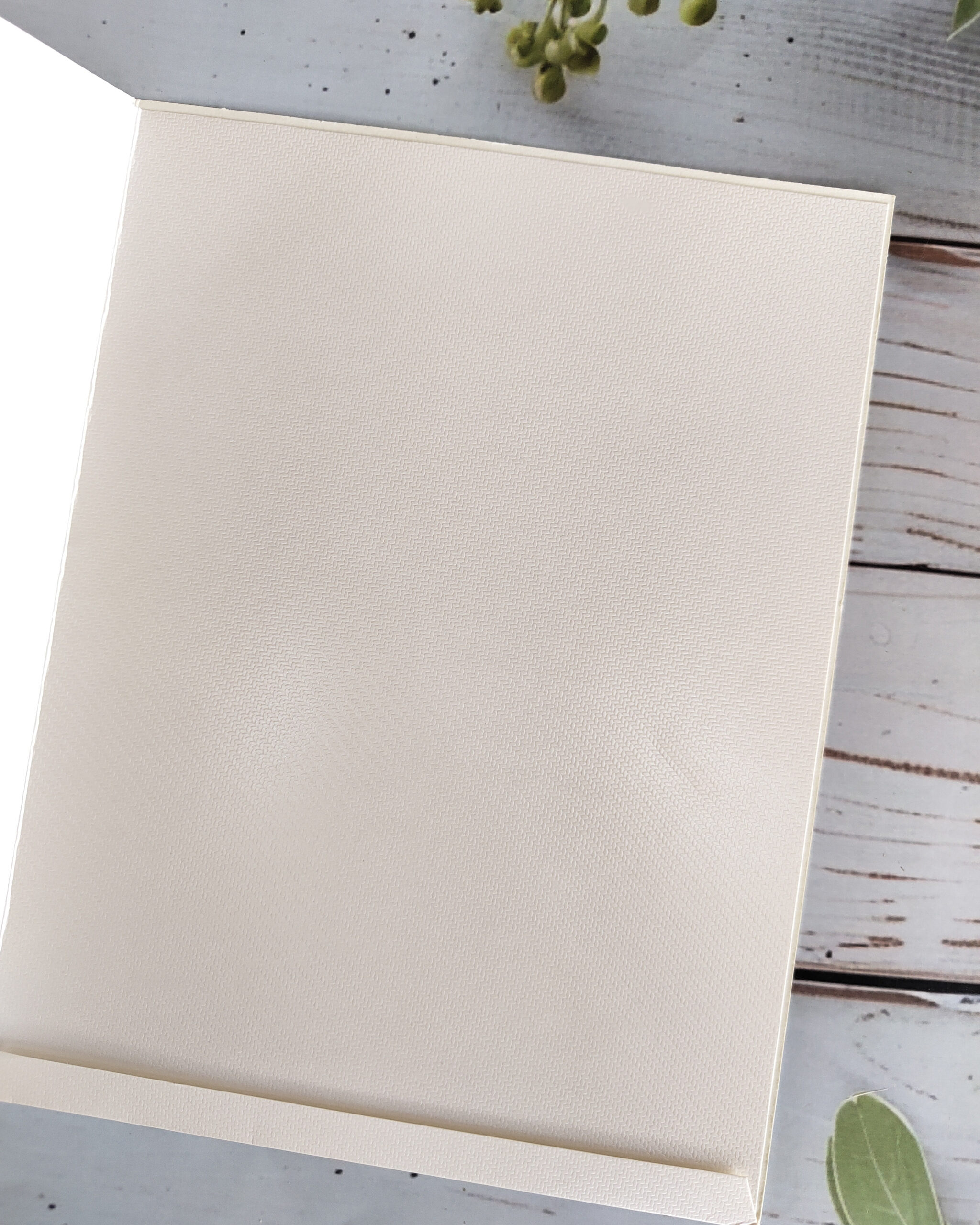 White Umbrella Peacock Feather Wedding Card with Matching Envelope | Customisable Emblem - Image 2