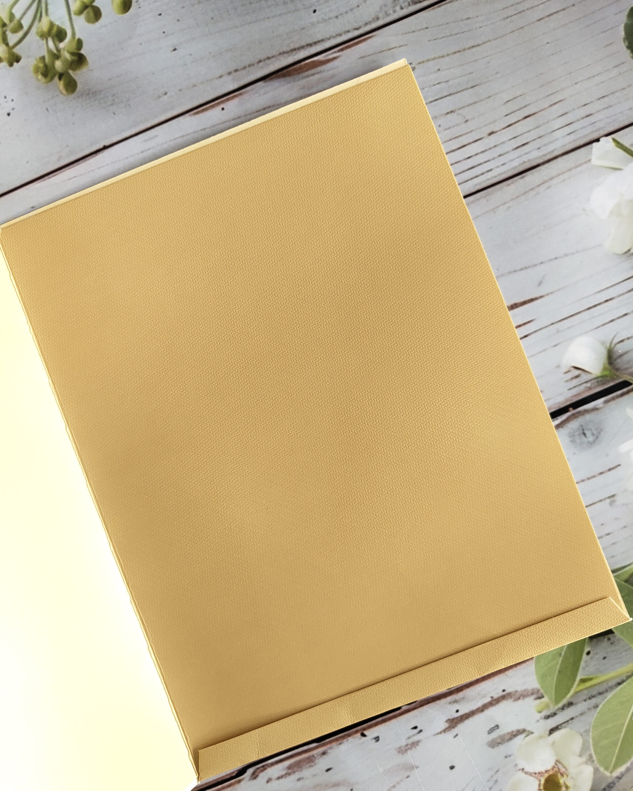 Regal Gold Foil Wedding Card with Acrylic Nameplate & Matching Envelope | Customisable Emblem - Image 2