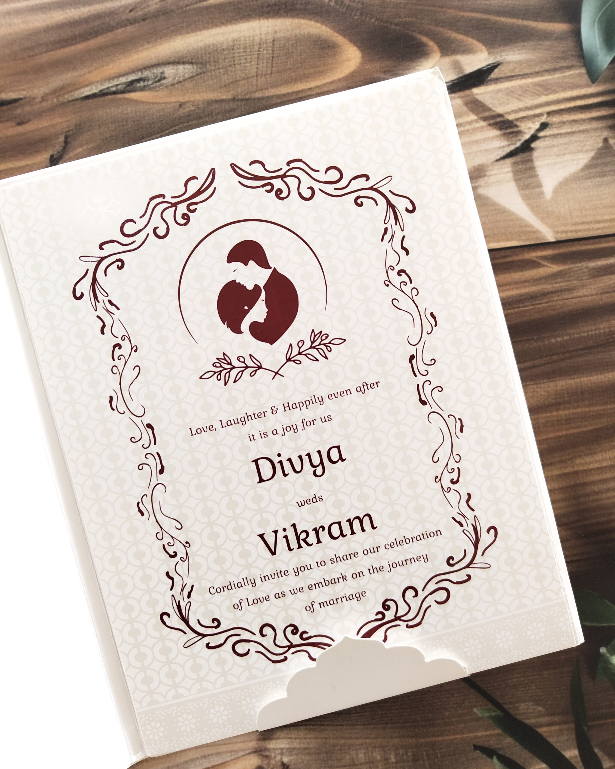 Pure White Luxury Padded Embossed Gold Foiled Wedding Invitation Card with Acrylic Nameplate, Customisable Emblem & Matching Envelope - Image 2