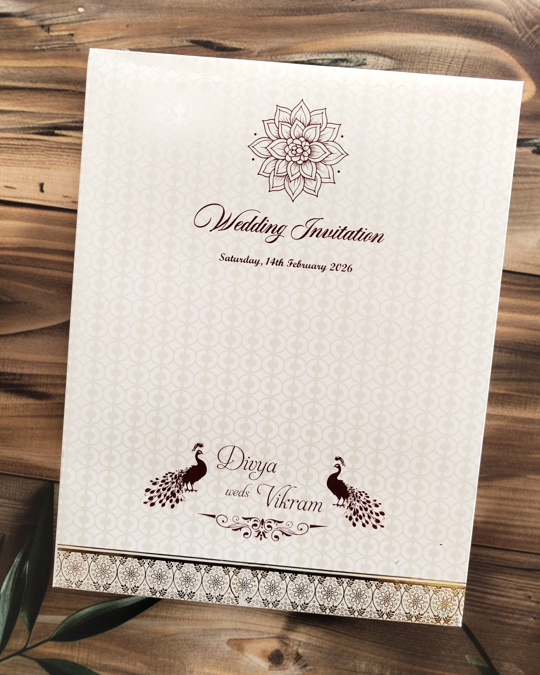 Pure White Luxury Padded Embossed Gold Foiled Wedding Invitation Card with Acrylic Nameplate, Customisable Emblem & Matching Envelope - Image 4