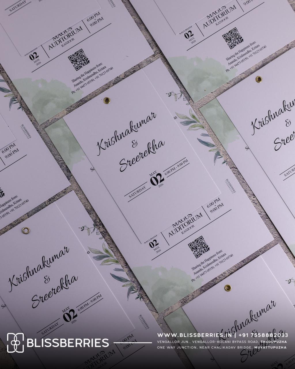 Light Green 2 Layer Wedding Invitation Card | Elegant Double Layer Marriage Card