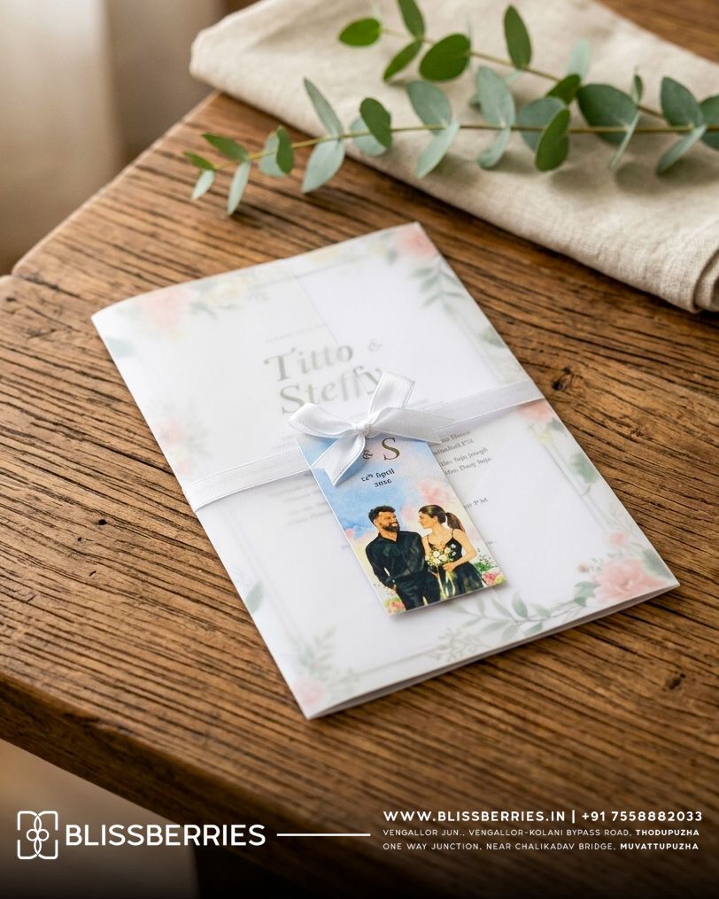 Elegant Transparent Fold Wedding Invitation Card – Modern Designer Marriage Invitation